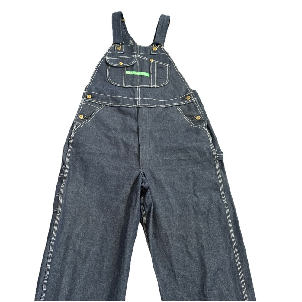 Key Imperial Denim  Bib Overalls Mens 34x36 Blue Jean Carpenter Workwear Farmer